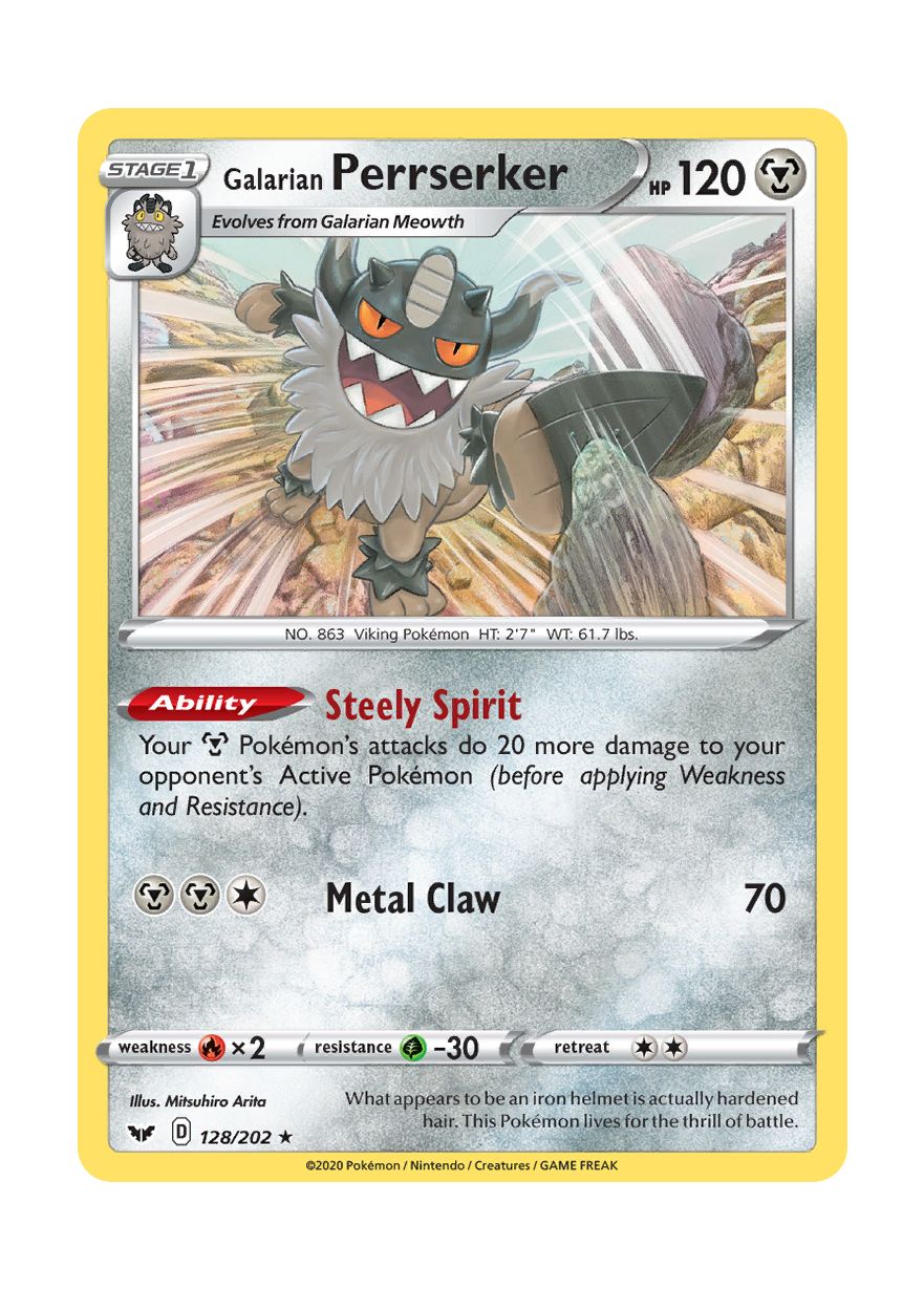 Galarian Perrserker (128/202) - Sword & Shield