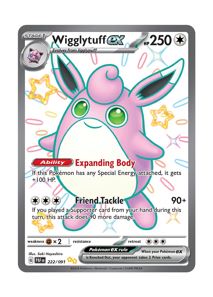 Wigglytuff ex (222/91) - Paldean Fates