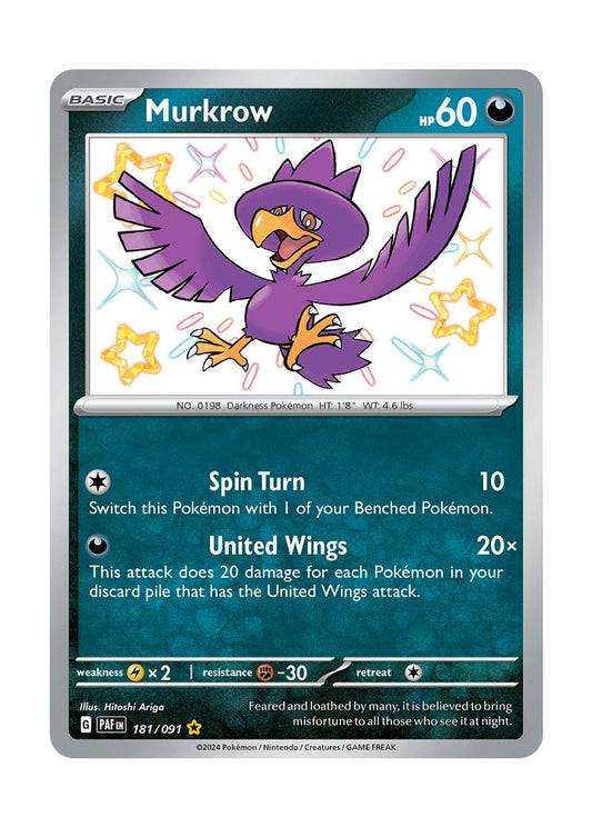 Murkrow (181/91) - Paldean Fates