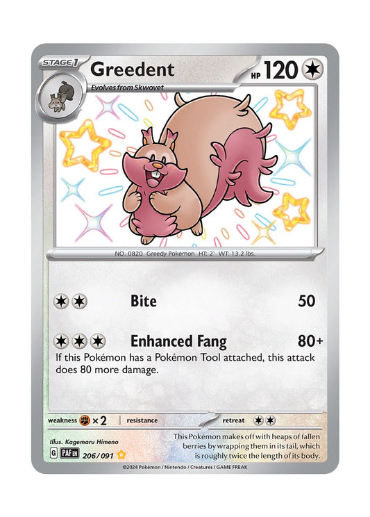 Greedent (206/91) - Paldean Fates