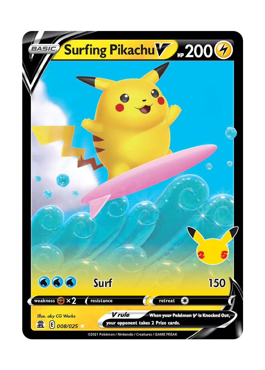 Surfing Pikachu V (008/25) - Celebrations
