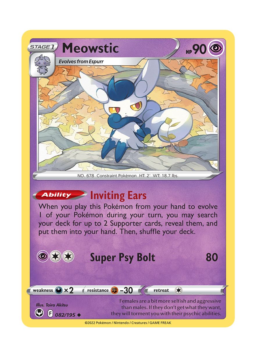 Meowstic - Reverse Holo (082/195) - Silver Tempest