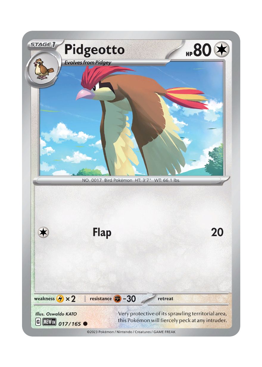 Pidgeotto - Reverse Holo (017/165) - 151