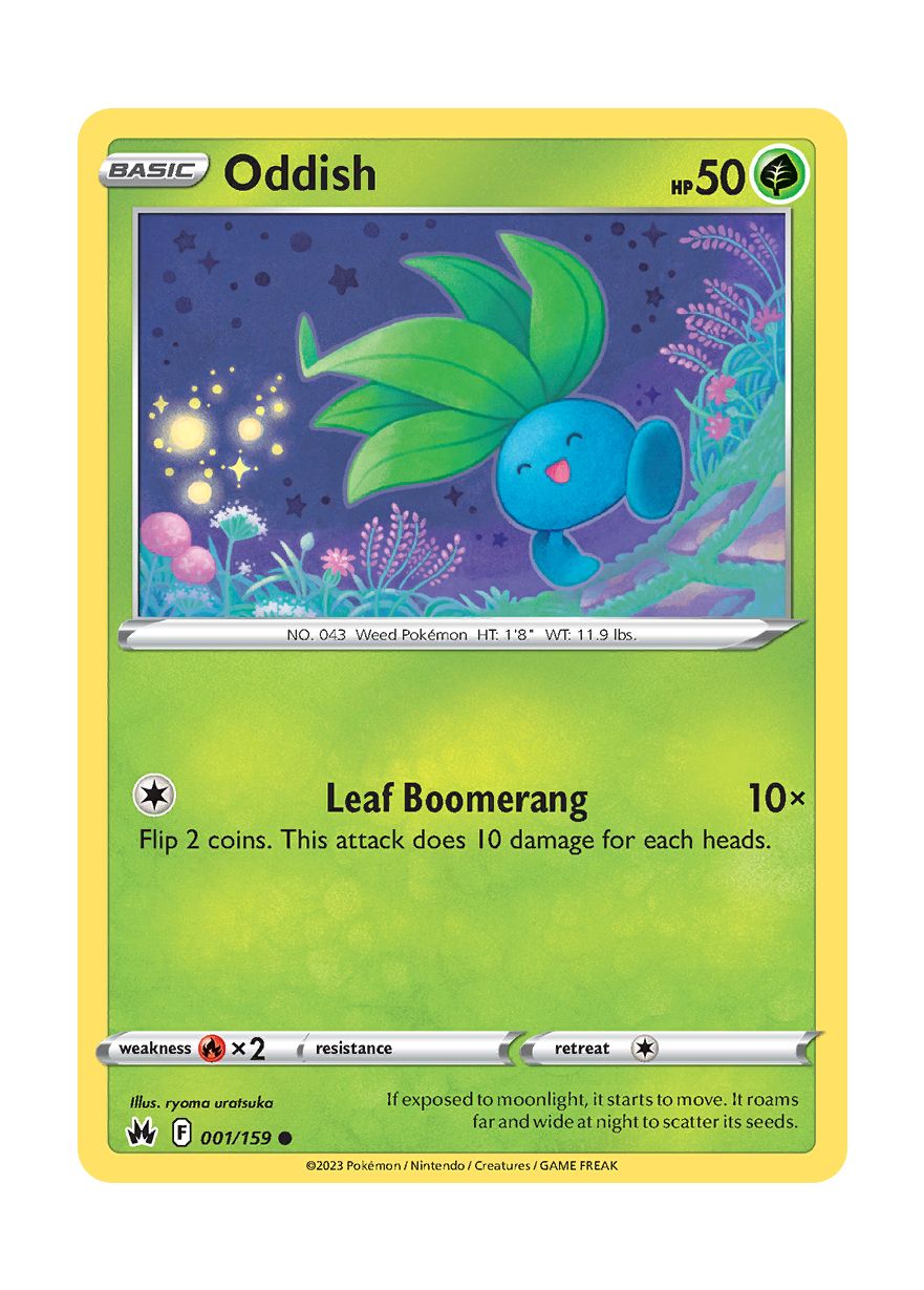 Oddish - Reverse Holo (001/159) - Crown Zenith