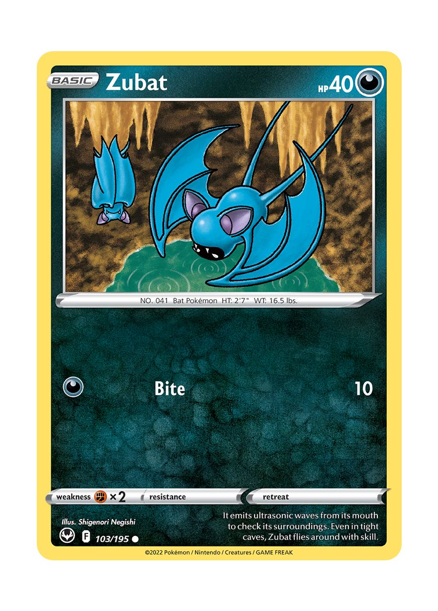 Zubat - Reverse Holo (103/195) - Silver Tempest