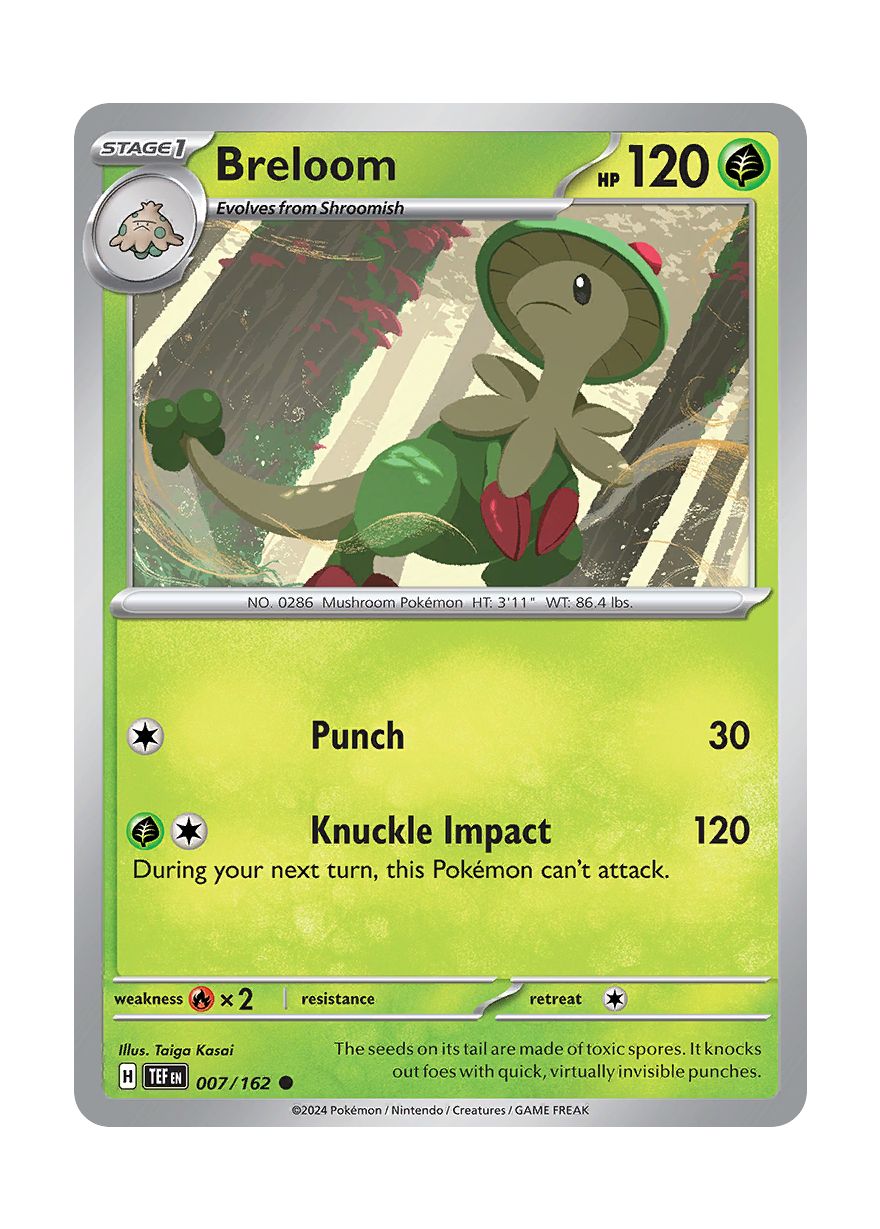 Breloom - Reverse Holo (007/162) - Temporal Forces