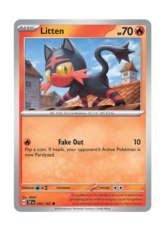 Litten - Reverse Holo (032/162) - Temporal Forces
