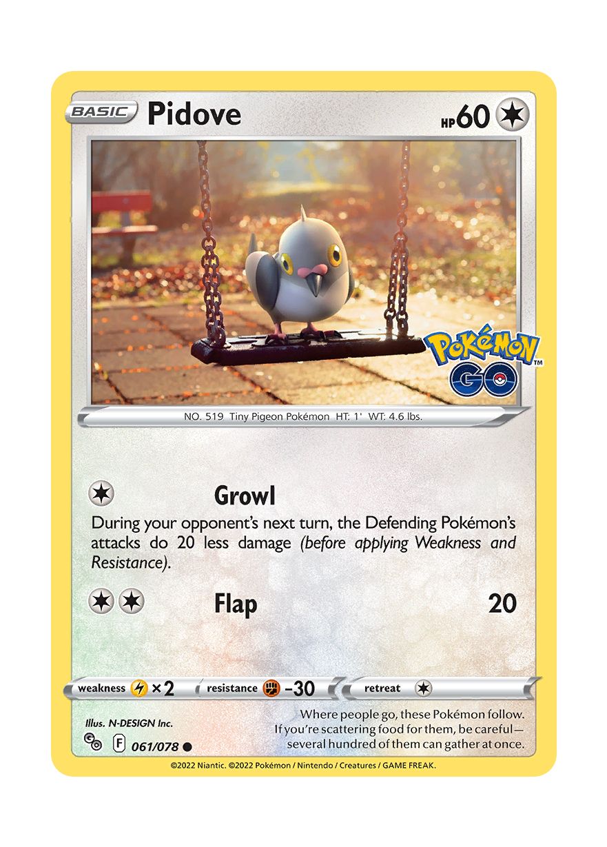 Pidove - Reverse Holo (061/78) - Pokémon GO