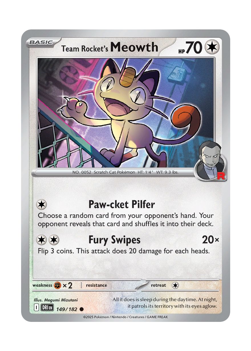Team Rocket's Meowth (149/182) - Destined Rivals