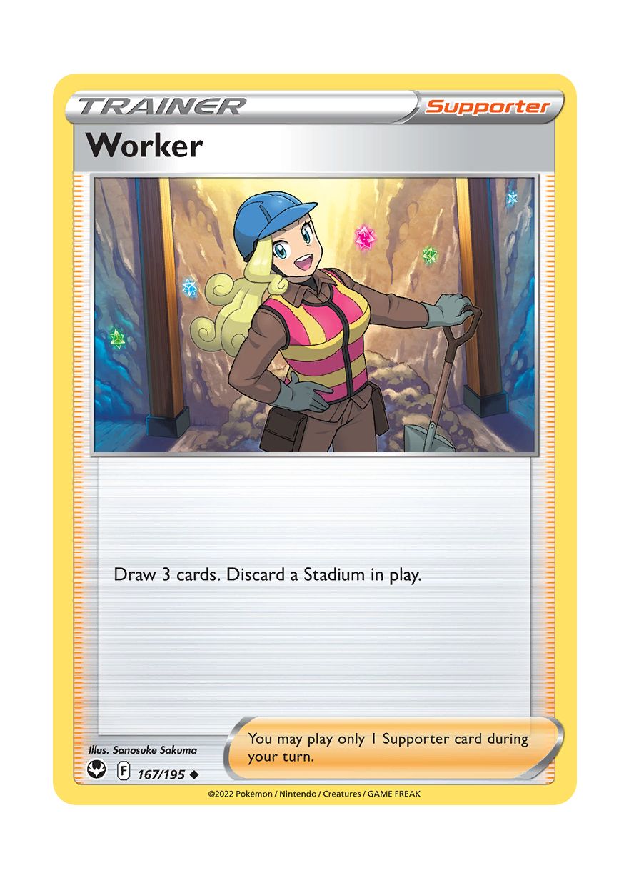 Worker - Reverse Holo (167/195) - Silver Tempest