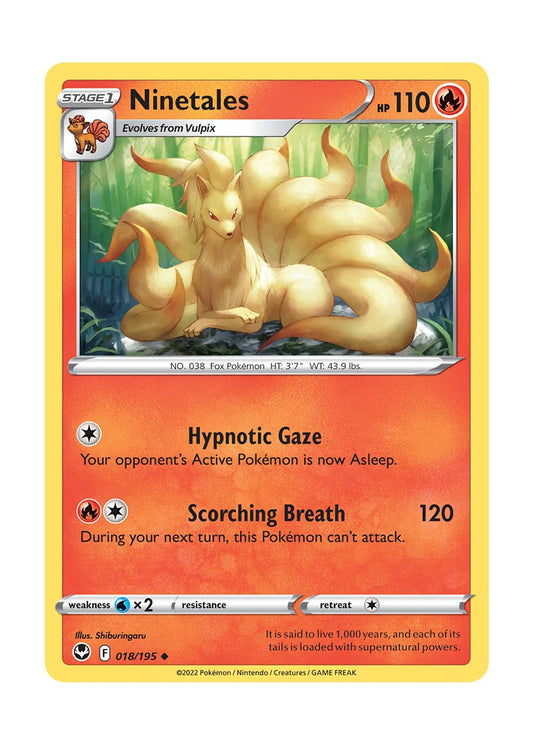 Ninetales - Reverse Holo (018/195) - Silver Tempest