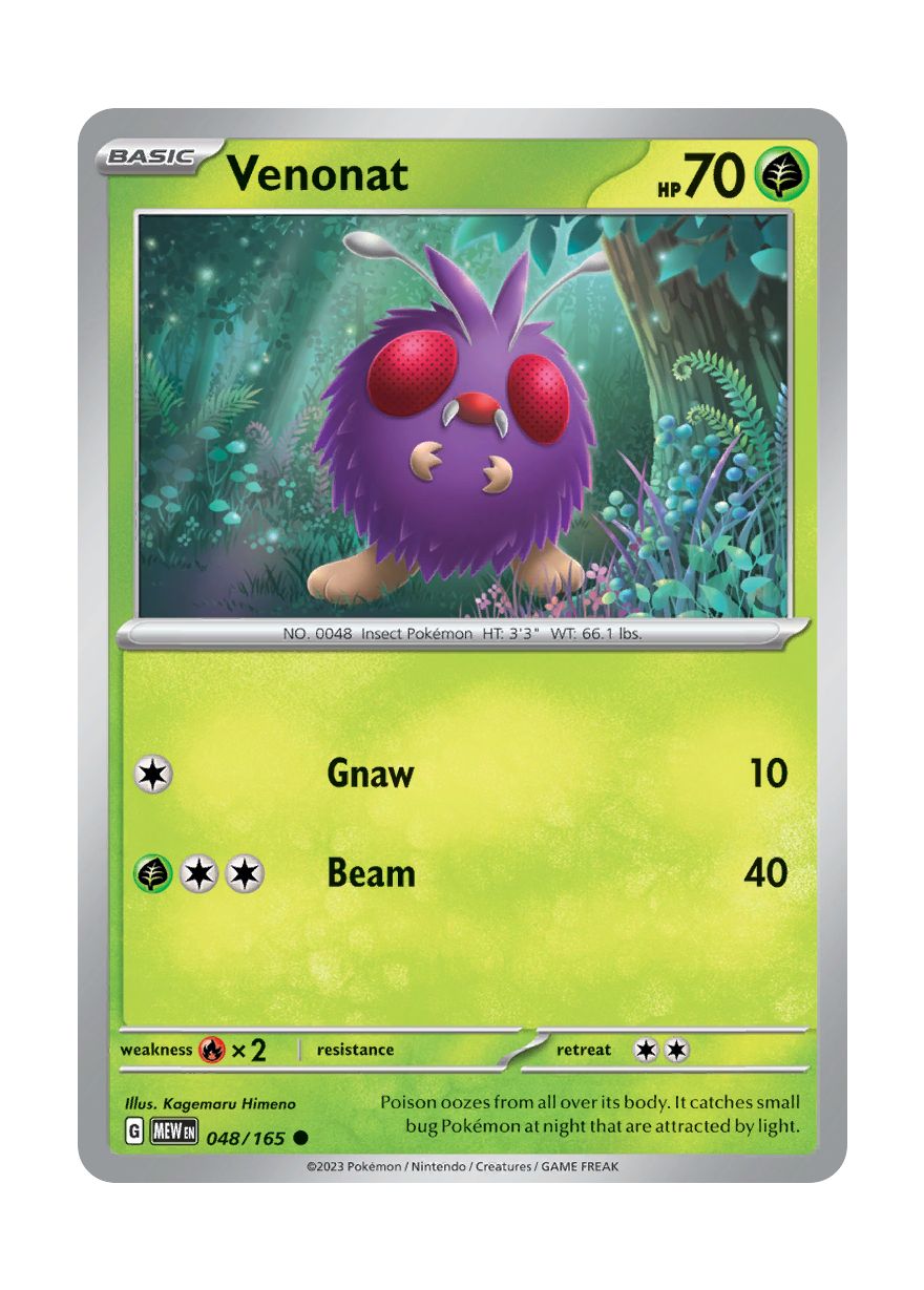 Venonat - Reverse Holo (048/165) - 151