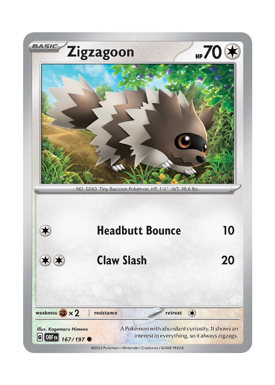 Zigzagoon - Reverse Holo (167/197) - Obsidian Flames