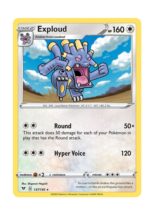 Exploud - Reverse Holo (137/185) - Vivid Voltage