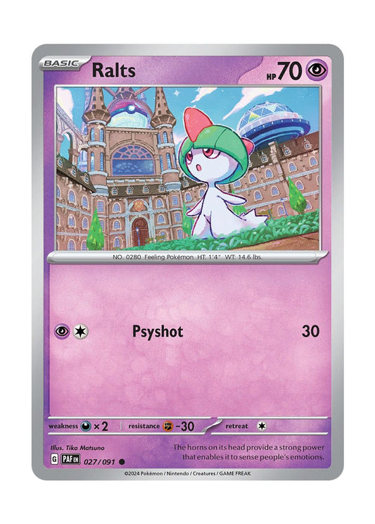 Ralts - Reverse Holo (027/91) - Paldean Fates