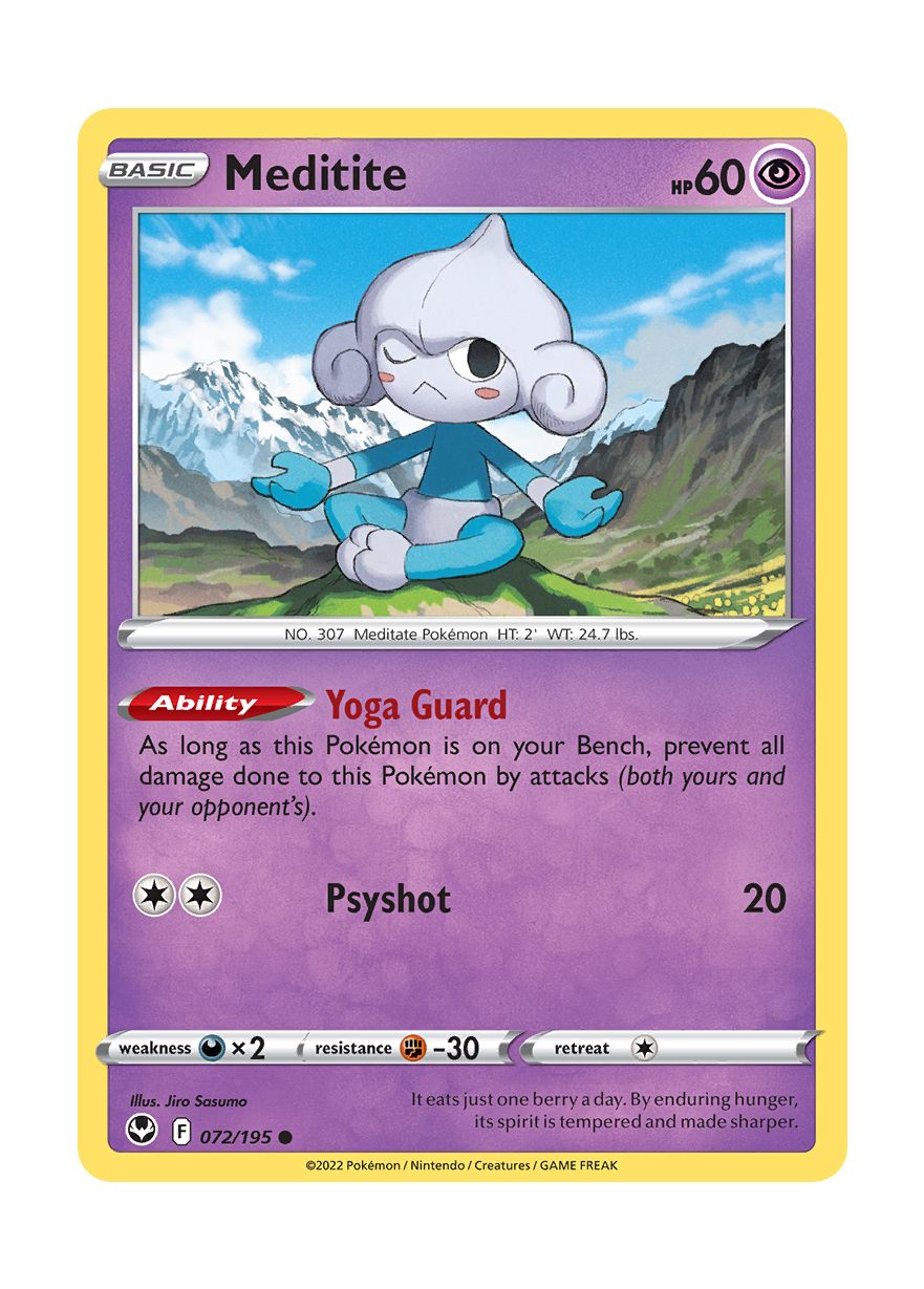 Meditite - Reverse Holo (072/195) - Silver Tempest