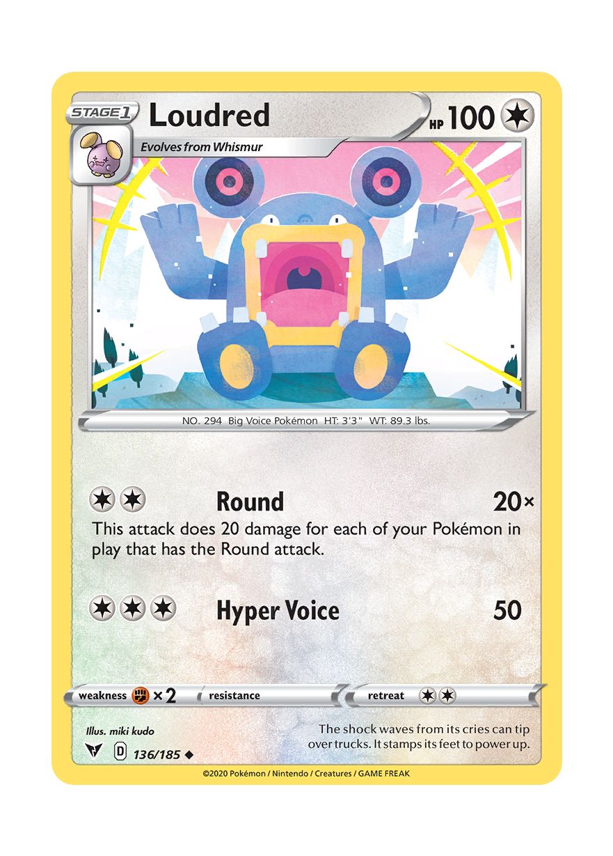 Loudred - Reverse Holo (136/185) - Vivid Voltage