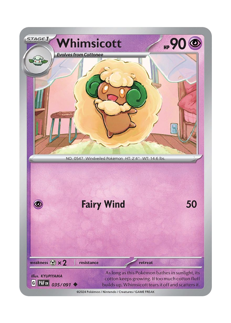 Whimsicott - Reverse Holo (035/91) - Paldean Fates