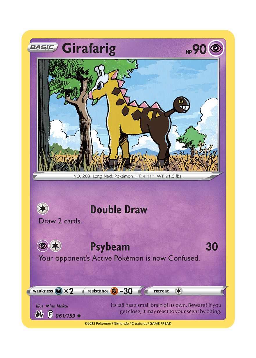 Girafarig - Reverse Holo (061/159) - Crown Zenith