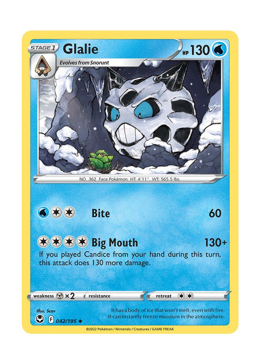 Glalie - Reverse Holo (042/195) - Silver Tempest