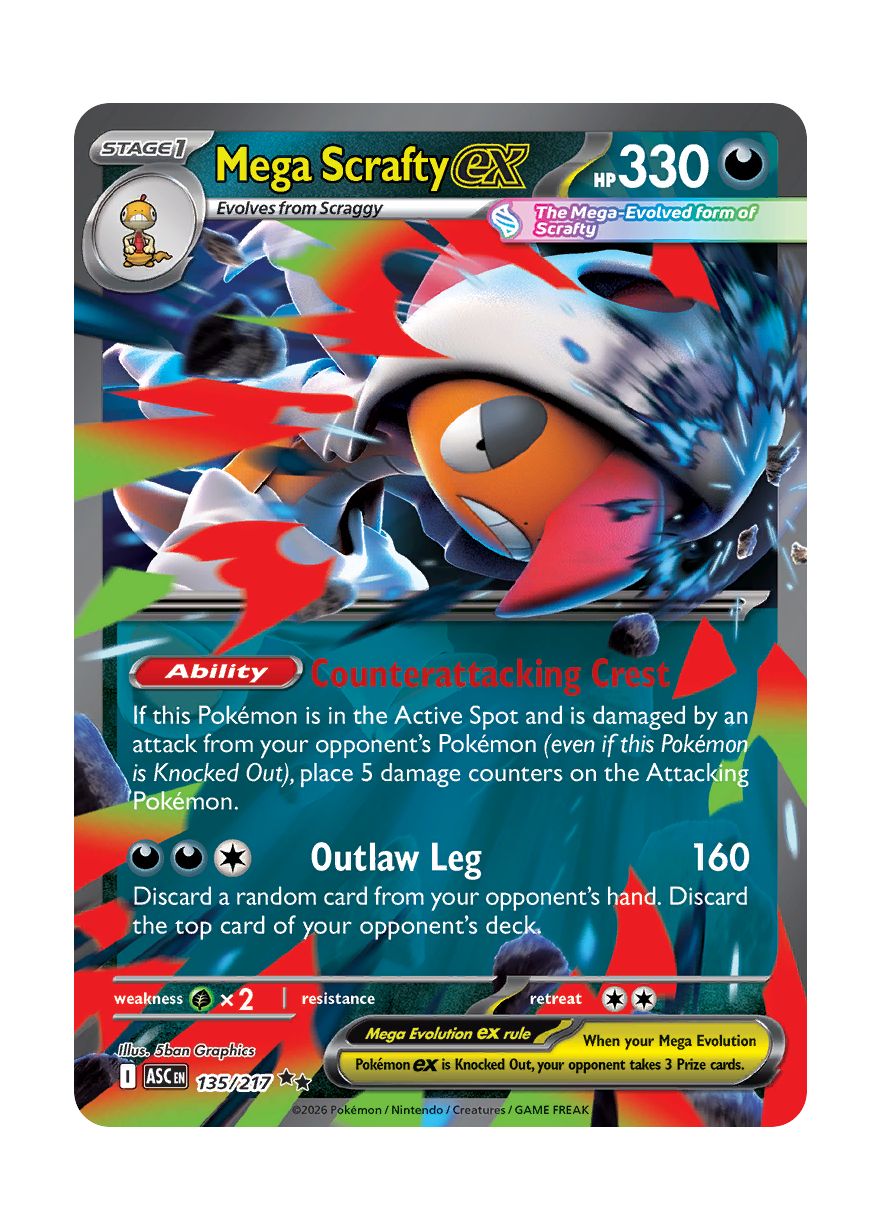 Mega Scrafty ex (135/217) - Ascended Heroes