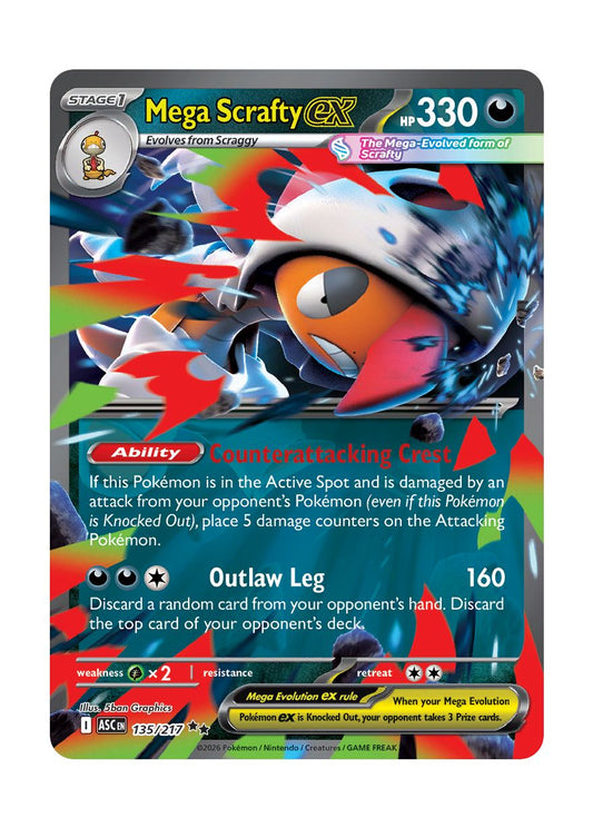 Mega Scrafty ex (135/217) - Ascended Heroes