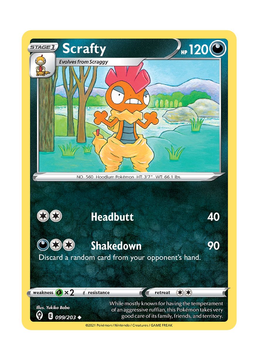 Scrafty - Reverse Holo (099/203) - Evolving Skies