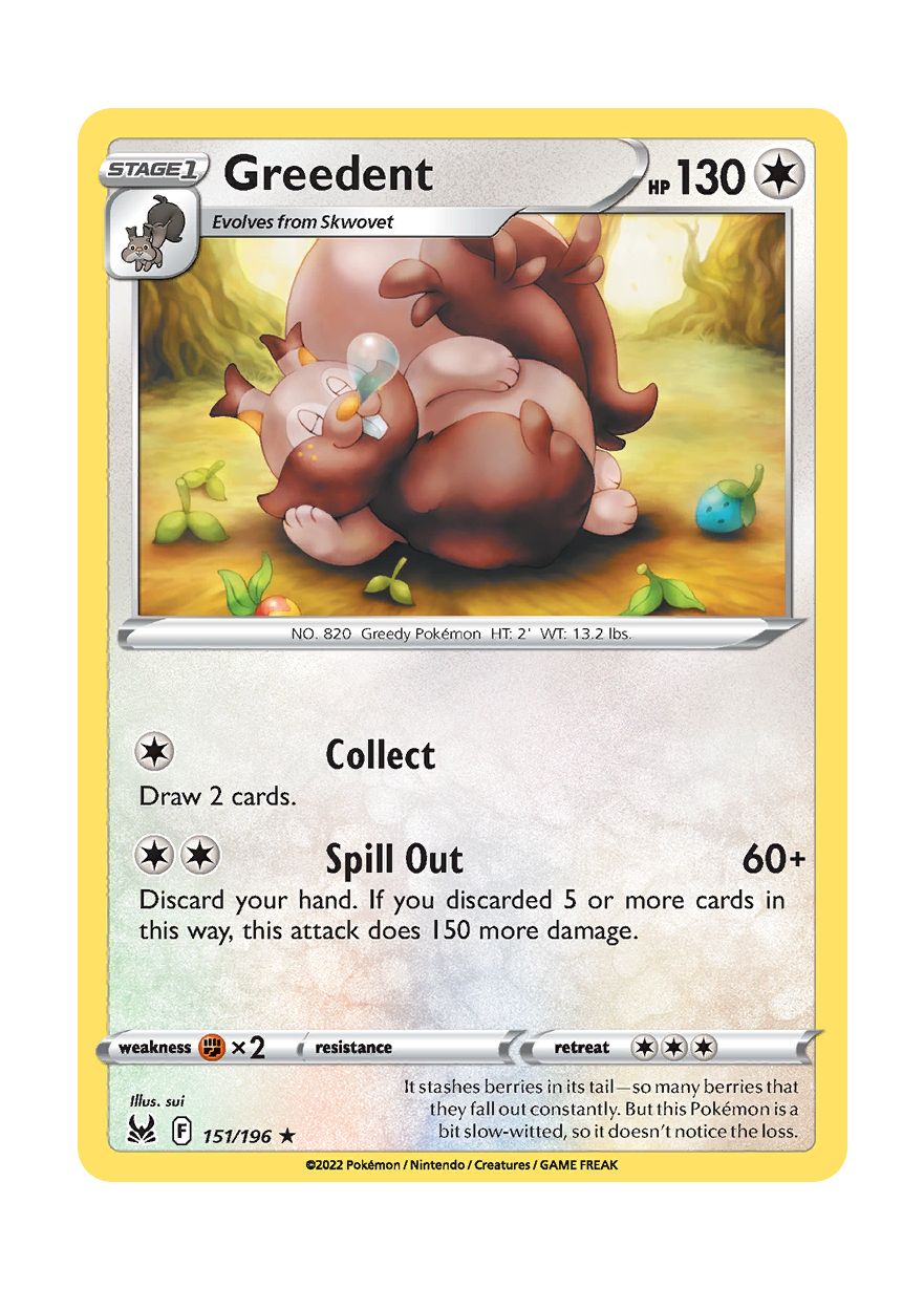 Greedent - Reverse Holo (151/196) - Lost Origin