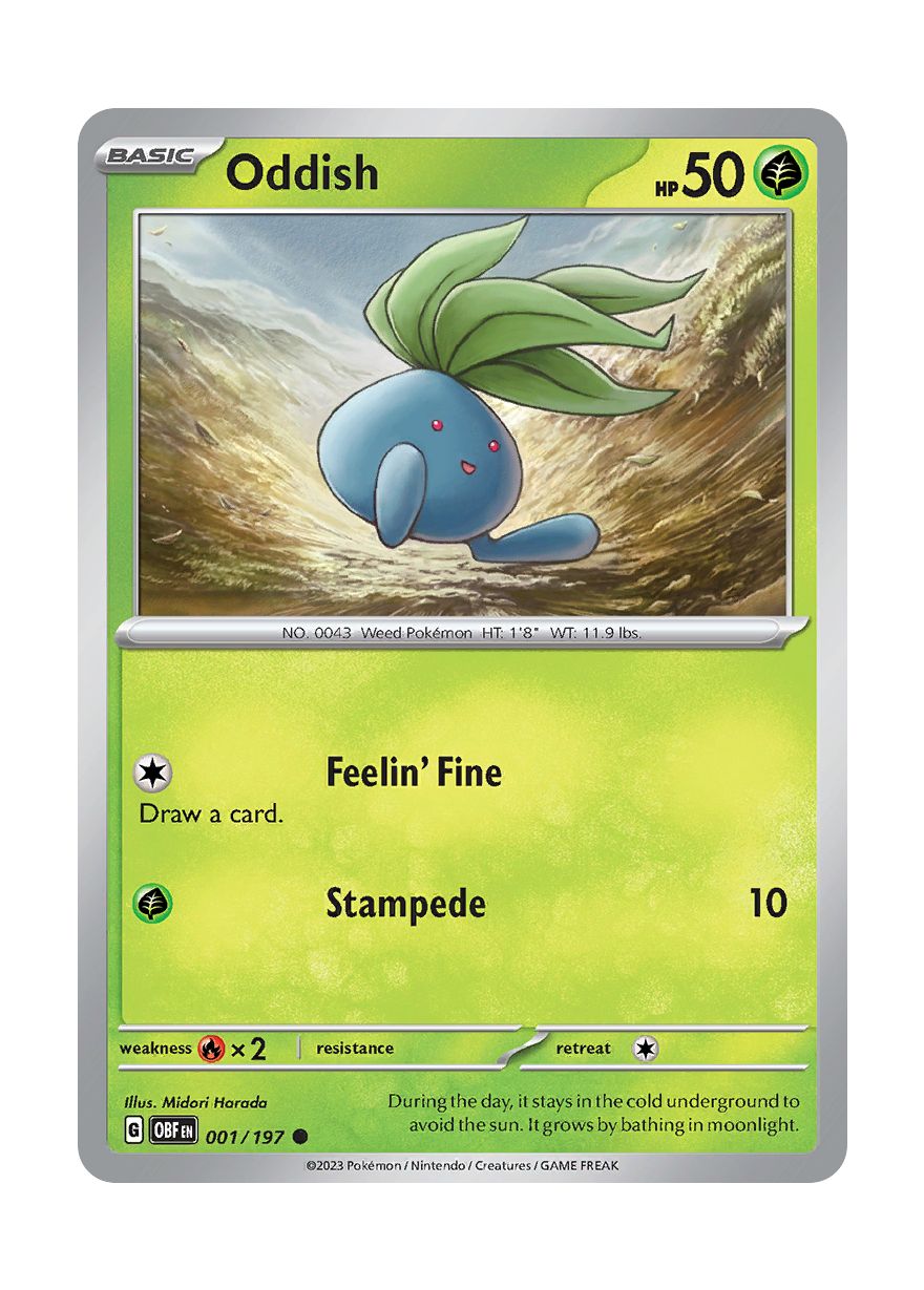 Oddish - Reverse Holo (001/197) - Obsidian Flames