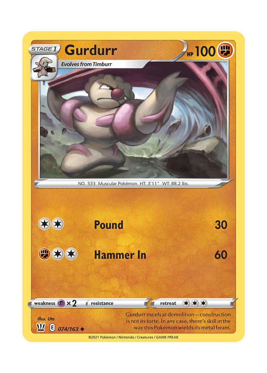 Gurdurr - Reverse Holo (074/163) - Battle Styles