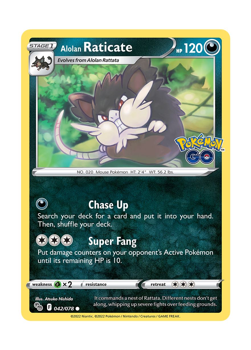 Alolan Raticate - Reverse Holo (042/78) - Pokémon GO