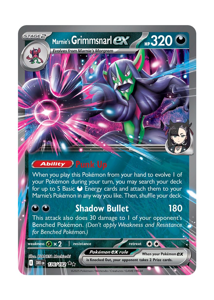 Marnie's Grimmsnarl ex (136/182) - Destined Rivals