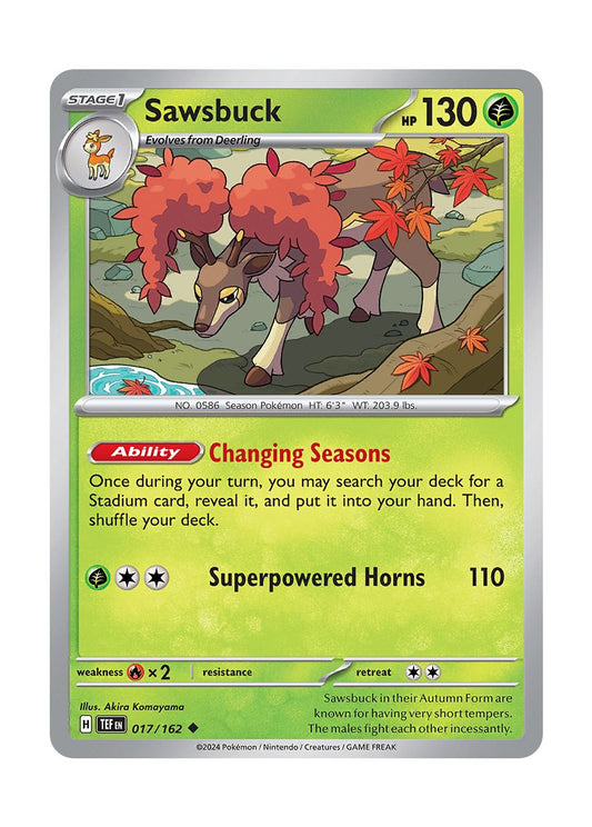 Sawsbuck - Reverse Holo (017/162) - Temporal Forces