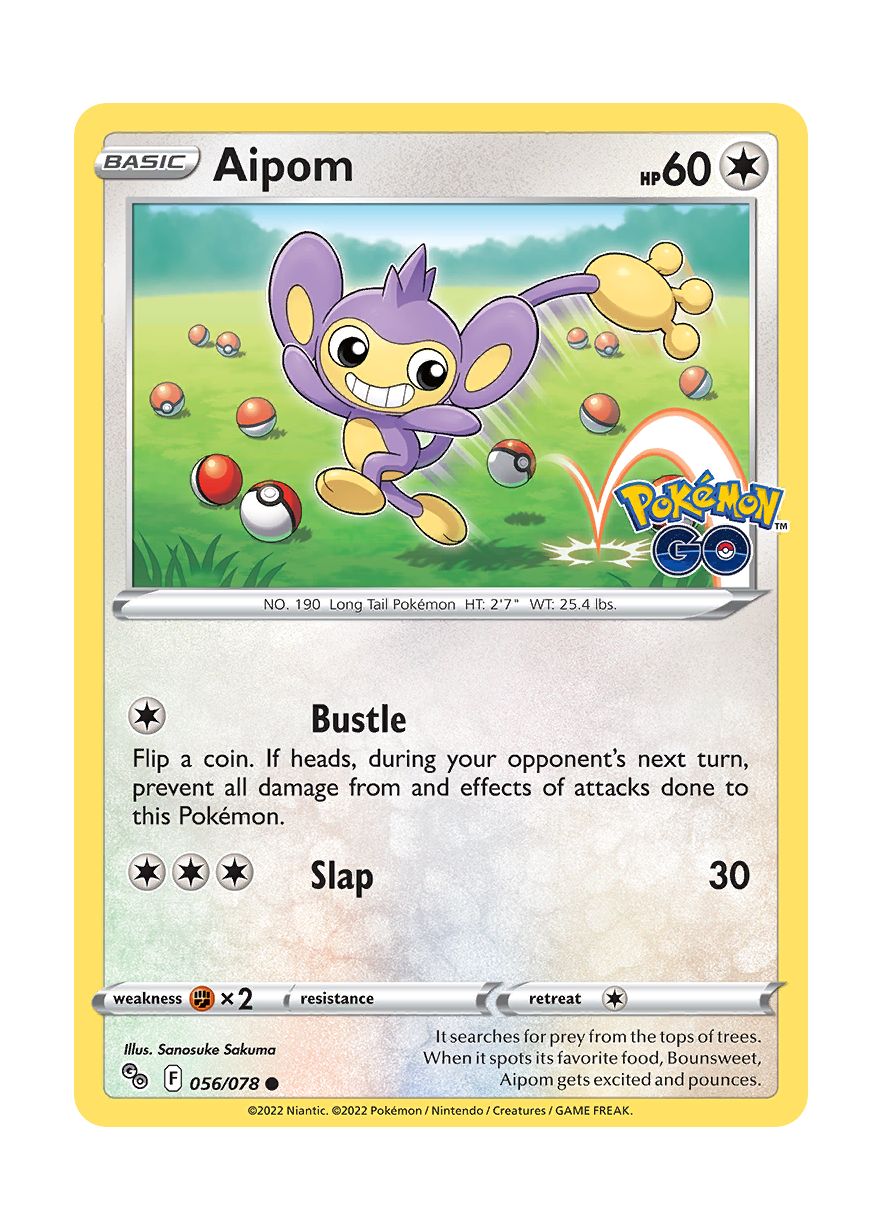 Aipom - Reverse Holo (056/78) - Pokémon GO