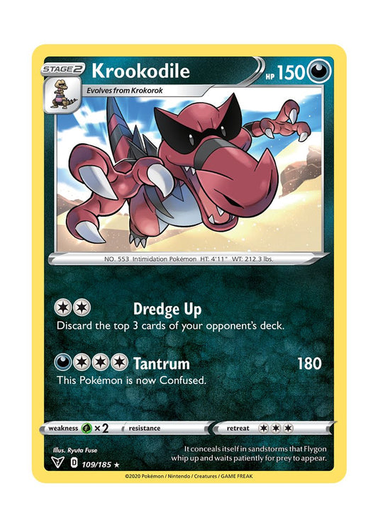 Krookodile - Reverse Holo (109/185) - Vivid Voltage