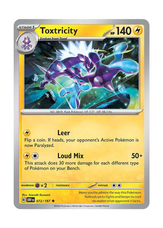 Toxtricity - Reverse Holo (072/197) - Obsidian Flames