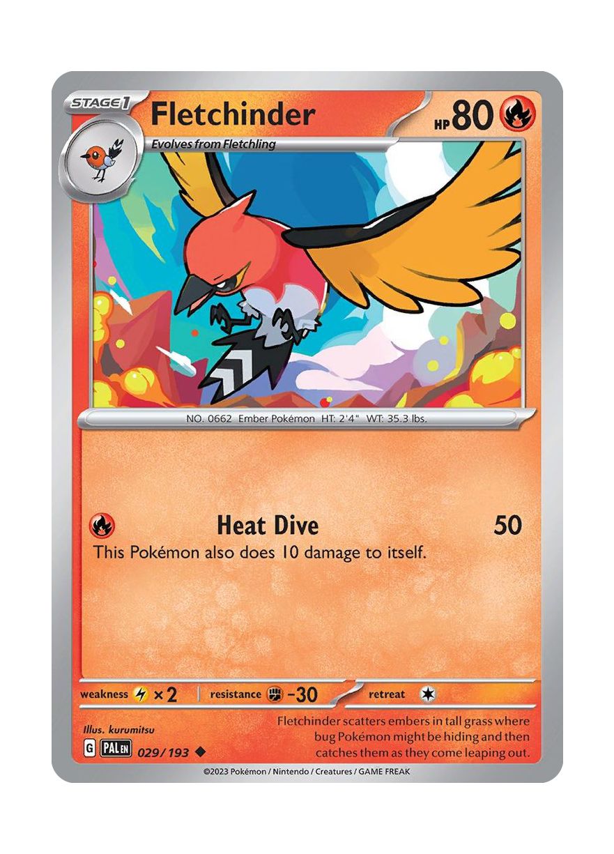 Fletchinder - Reverse Holo (029/193) - Paldea Evolved