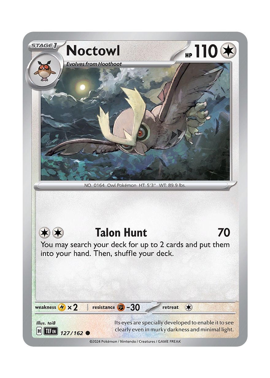 Noctowl - Reverse Holo (127/162) - Temporal Forces