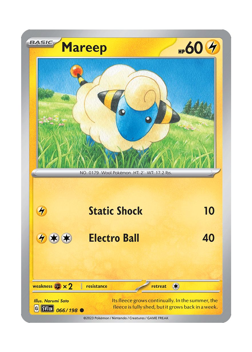 Mareep - Reverse Holo (066/198) - Scarlet & Violet