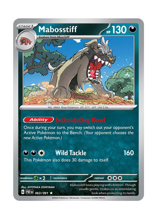 Mabosstiff - Reverse Holo (063/91) - Paldean Fates
