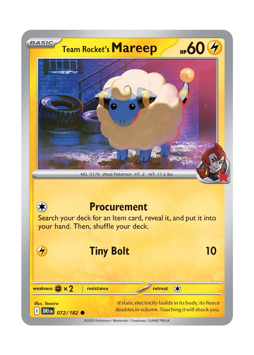 Team Rocket's Mareep (072/182) - Destined Rivals