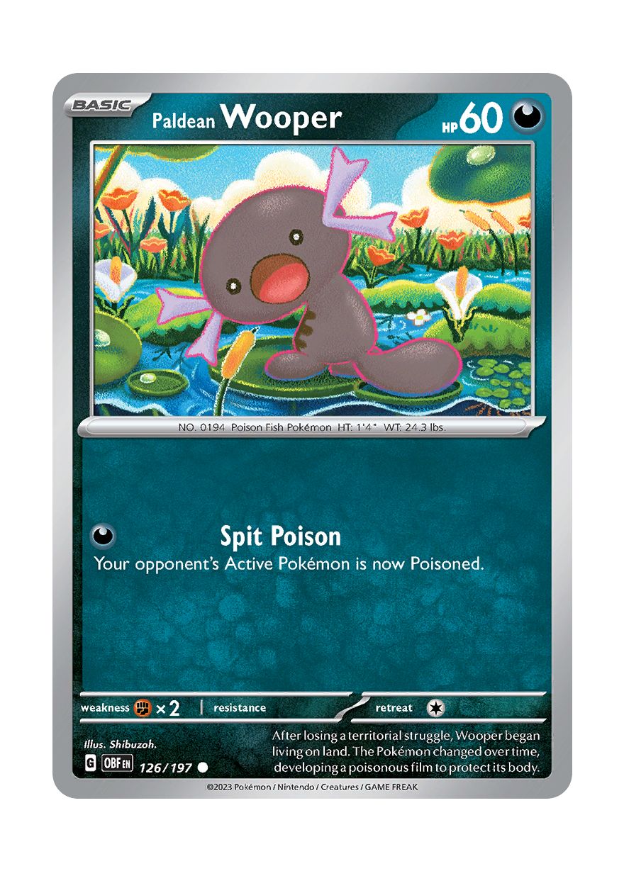 Paldean Wooper - Reverse Holo (126/197) - Obsidian Flames