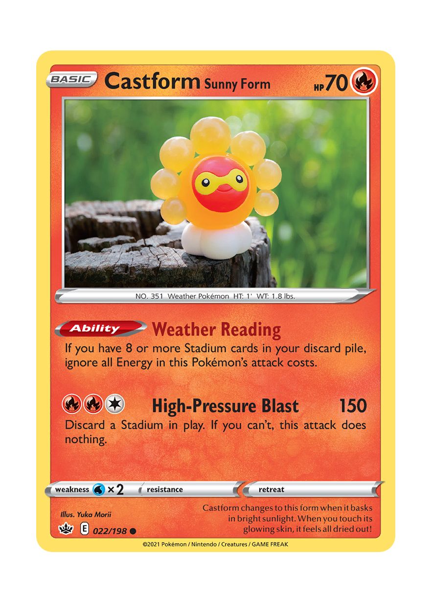 Castform Sunny Form - Reverse Holo (022/198) - Chilling Reign