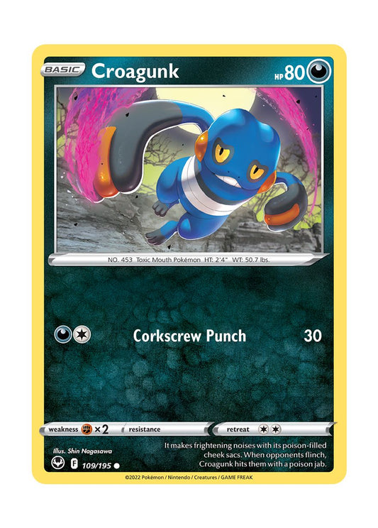 Croagunk - Reverse Holo (109/195) - Silver Tempest