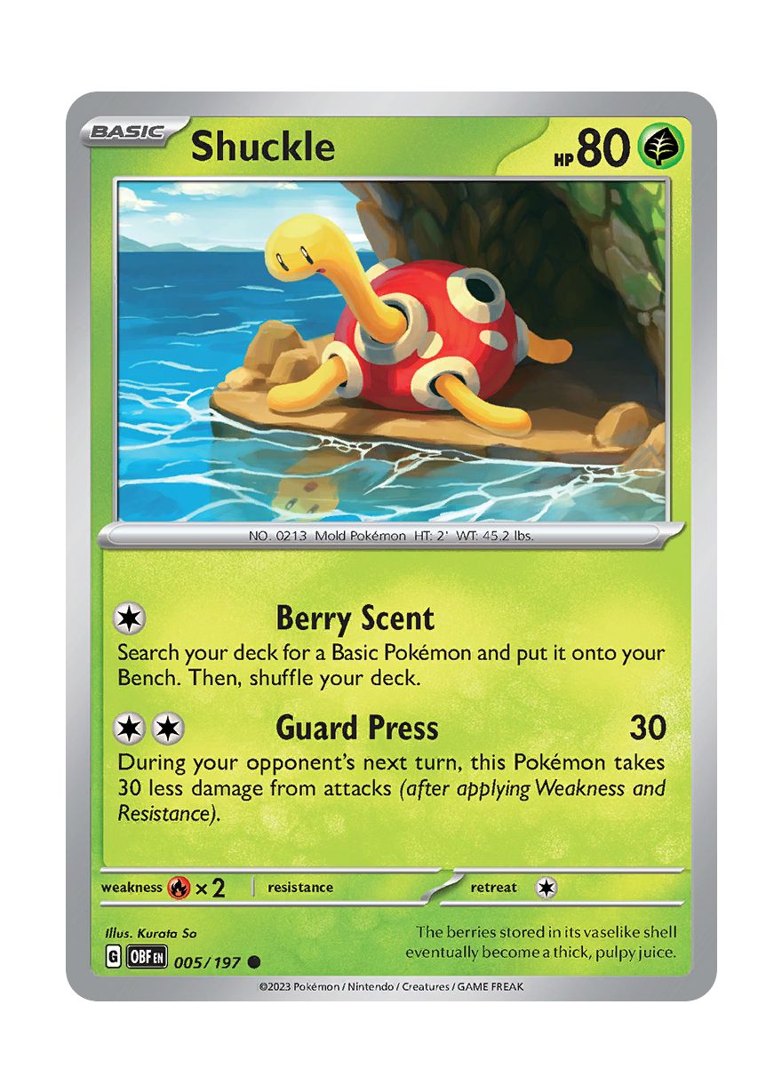 Shuckle - Reverse Holo (005/197) - Obsidian Flames