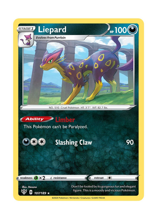 Liepard - Reverse Holo (107/189) - Darkness Ablaze