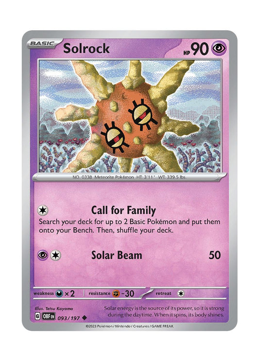 Solrock - Reverse Holo (093/197) - Obsidian Flames