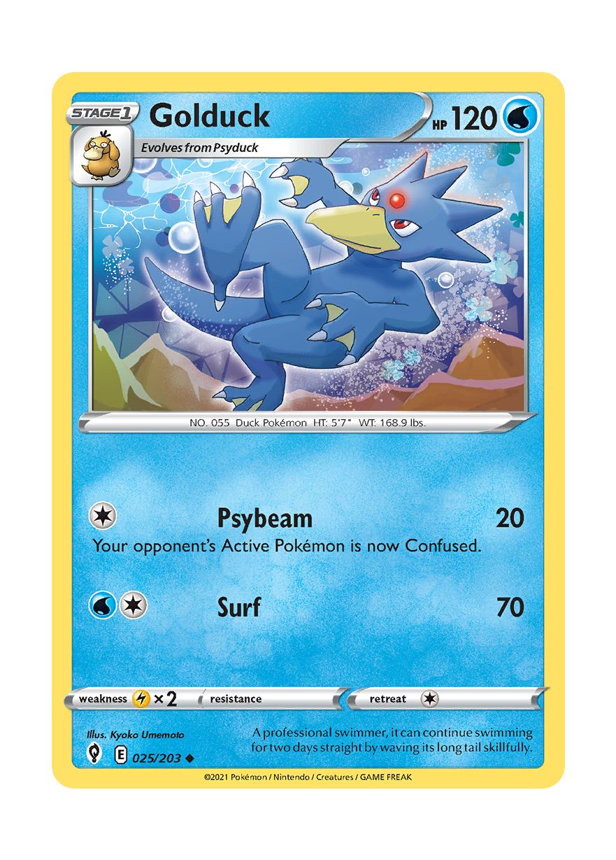 Golduck - Reverse Holo (025/203) - Evolving Skies