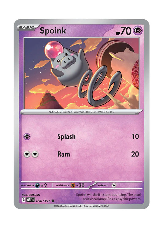 Spoink - Reverse Holo (090/197) - Obsidian Flames