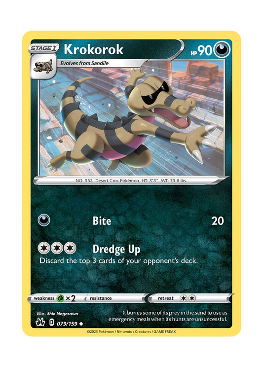 Krokorok - Reverse Holo (079/159) - Crown Zenith